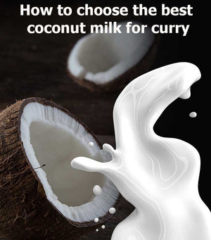 Coconut with text. how to choose best coconut milk for curry. Full article