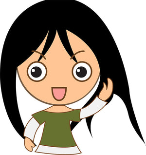 Cartoon caricature of Asian Girl