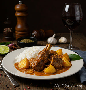 Lamb Massaman serving presentation