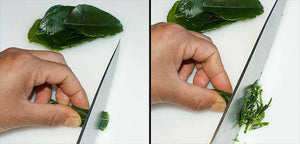 How to chiffonade Kaffir lime leaves