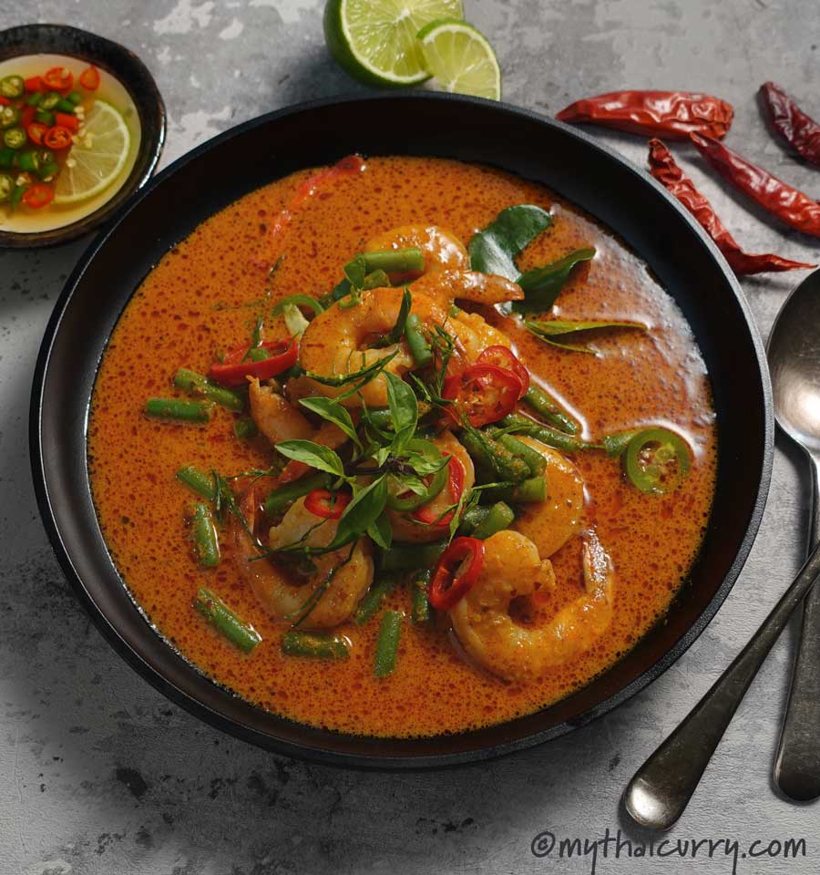 Thai Red Penang Style Curry With Fish Prawns: Authentic Recipe