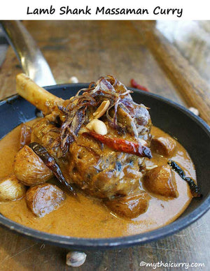 Serving suggestion for Massaman lamb curry